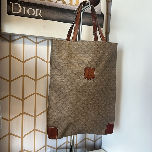 Celine Macadam Canvas Handbag Beige/brown. 
Pre-loved. Authentic. - Picture 2 of 7